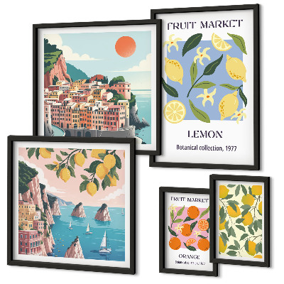 Gallery wall Vintage fruit landscapes