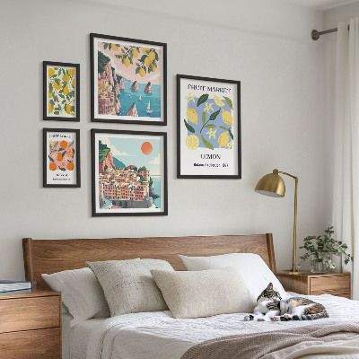 Gallery wall Vintage fruit landscapes