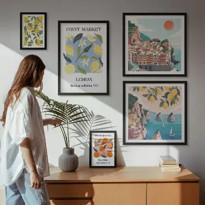 Vintage fruit landscape gallery wall set of vintage fruit landscape prints