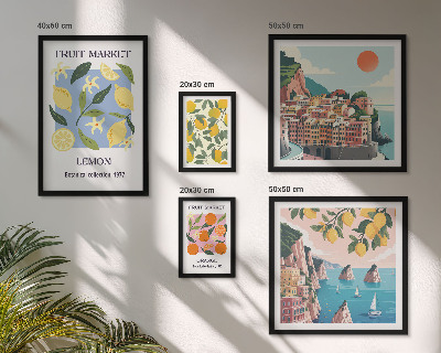 Gallery wall Vintage fruit landscapes
