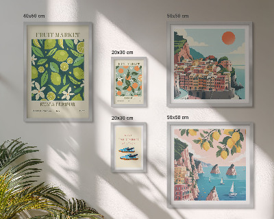 Set of 5 wall art pieces Tropical Fruit Holiday