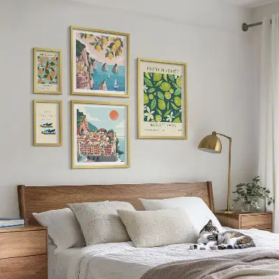 Tropical Fruit Holiday wall art set of 5 pieces