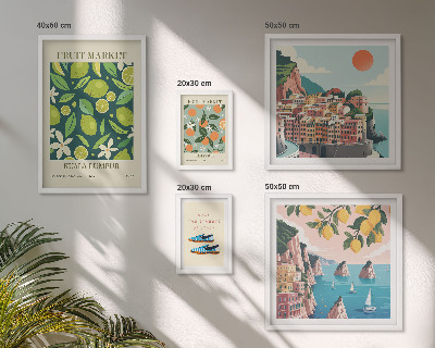 Set of 5 wall art pieces Tropical Fruit Holiday