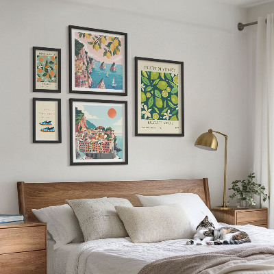 Set of 5 wall art pieces Tropical Fruit Holiday