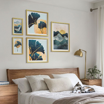 Framed photo set Stylish mountain plant landscapes