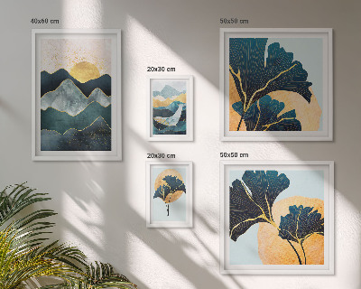 Framed photo set Stylish mountain plant landscapes