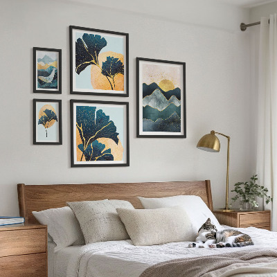 Framed photo set Stylish mountain plant landscapes
