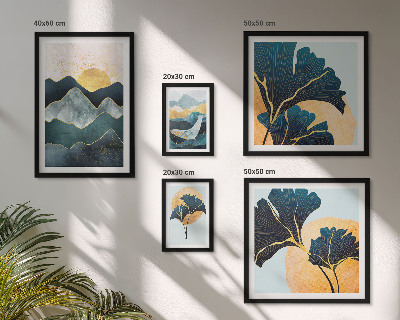 Framed photo set Stylish mountain plant landscapes