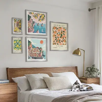 Seaside fruit markets wall art set of 5 pieces
