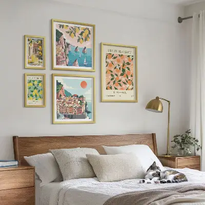 Seaside fruit markets wall art set of 5 pieces