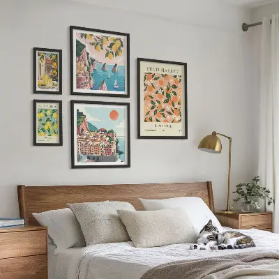 Seaside fruit markets wall art set of 5 pieces