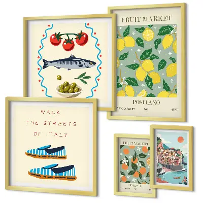 Fruit collection from Italy framed photo set