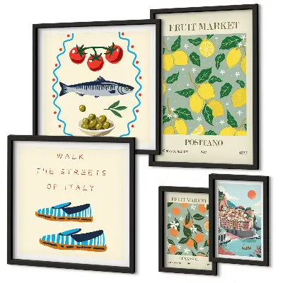 Fruit collection from Italy framed photo set