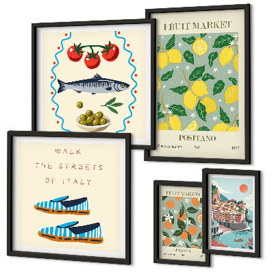 Framed photo set Fruit collection from Italy