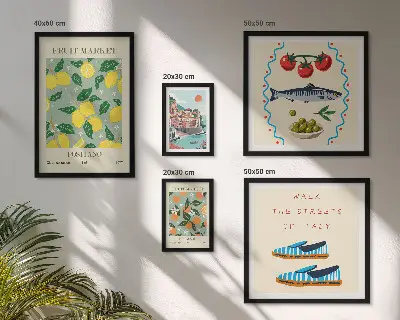 Fruit collection from Italy framed photo set