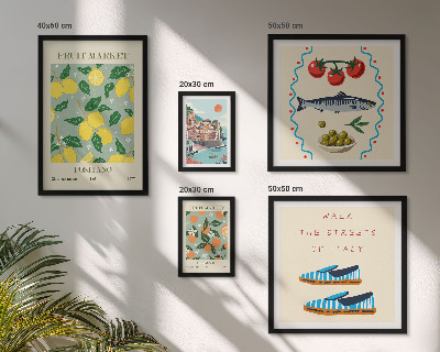 Framed photo set Fruit collection from Italy