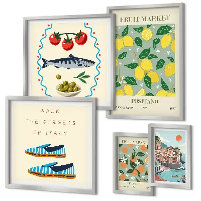 Fruit collection from Italy framed photo set