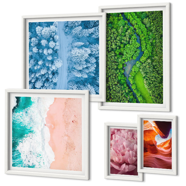 Framed photo set Natural green landscapes