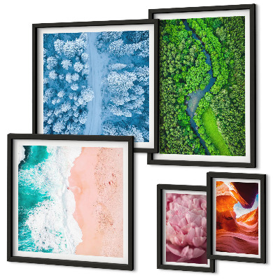 Framed photo set Natural green landscapes