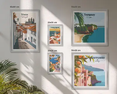 Picturesque towns of Europe wall art set of 5 pieces