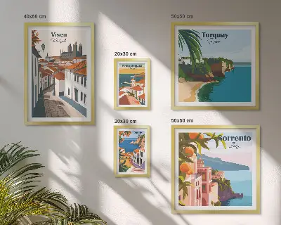 Picturesque towns of Europe wall art set of 5 pieces