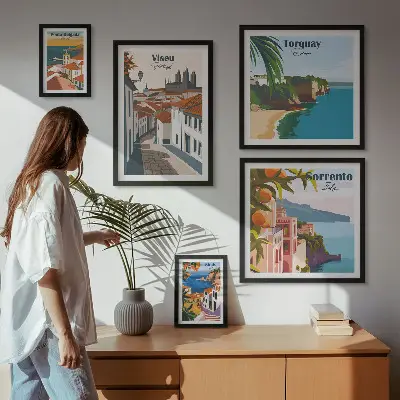 Picturesque towns of Europe wall art set of 5 pieces