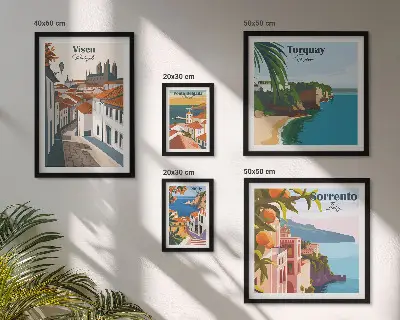 Picturesque towns of Europe wall art set of 5 pieces