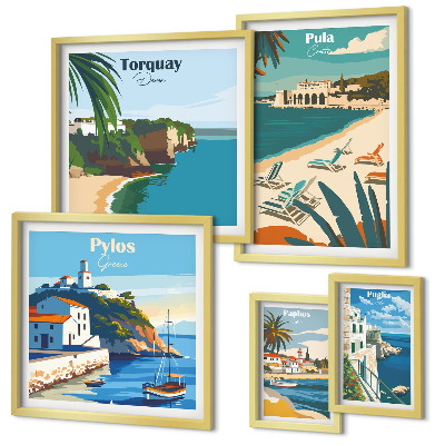 Framed photo set Coastal landscapes of Europe