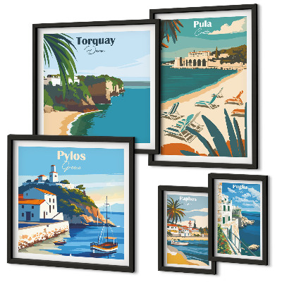 Framed photo set Coastal landscapes of Europe