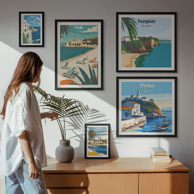 Framed photo set Coastal landscapes of Europe