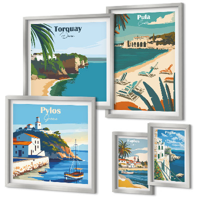 Framed photo set Coastal landscapes of Europe