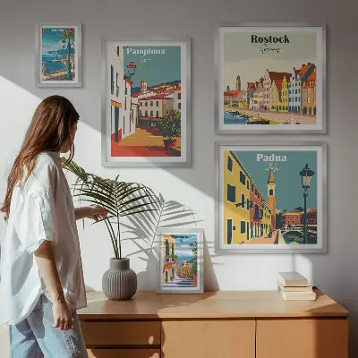 Gallery wall European architectural city views