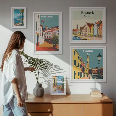 Gallery wall European architectural city views