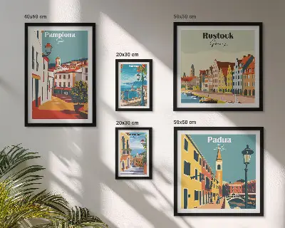 Gallery wall European architectural city views