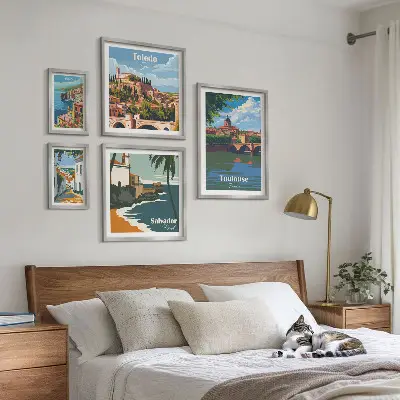 Framed photo set European city landscapes