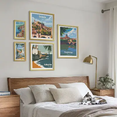 Framed photo set European city landscapes