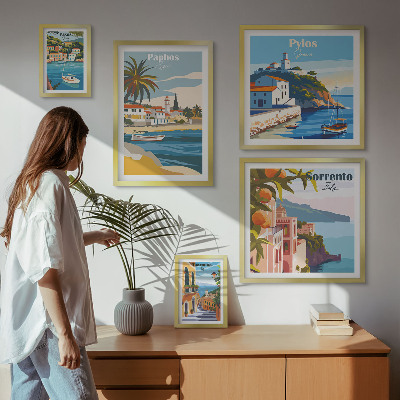 Framed photo set Seascapes of Europe towns