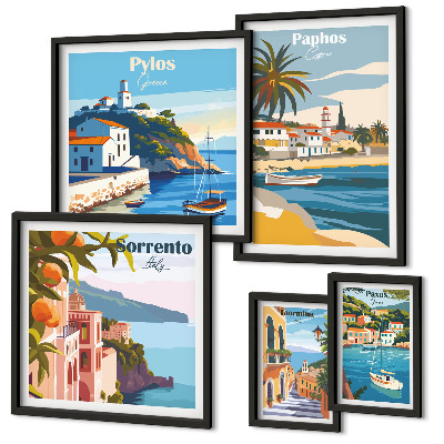 Framed photo set Seascapes of Europe towns