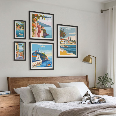 Framed photo set Seascapes of Europe towns