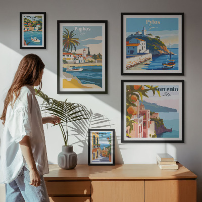 Framed photo set Seascapes of Europe towns