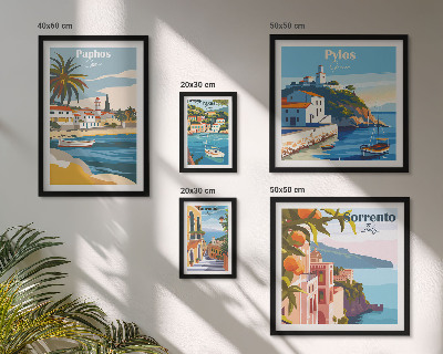 Framed photo set Seascapes of Europe towns
