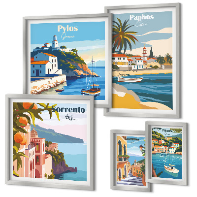Framed photo set Seascapes of Europe towns