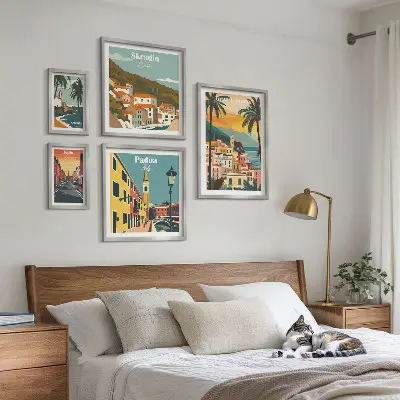 European City Landscapes Wall Art set of 5 pieces