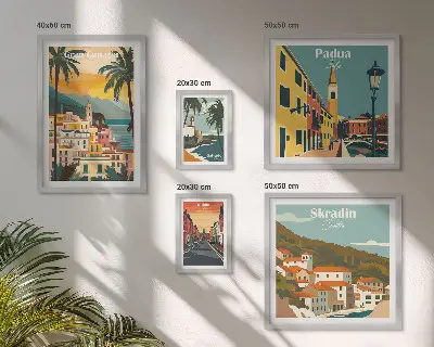 European City Landscapes Wall Art set of 5 pieces