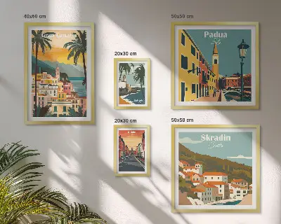 European City Landscapes Wall Art set of 5 pieces