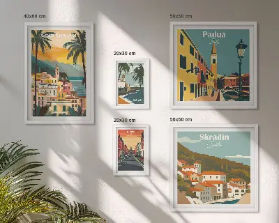 European City Landscapes Wall Art set of 5 pieces