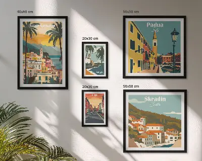 European City Landscapes Wall Art set of 5 pieces