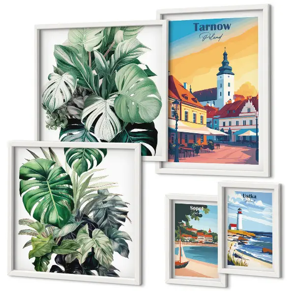 Gallery wall floral print set inspired by Polish coastal cities