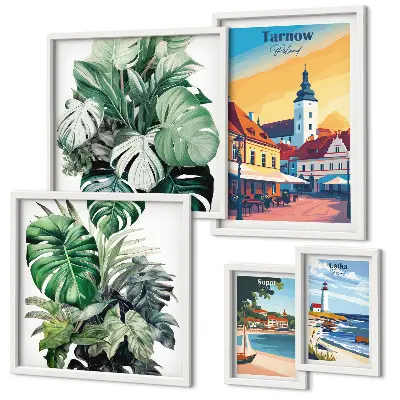 Gallery wall floral print set inspired by Polish coastal cities