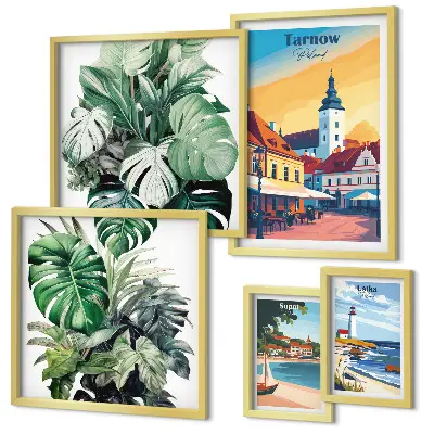 Gallery wall floral print set inspired by Polish coastal cities
